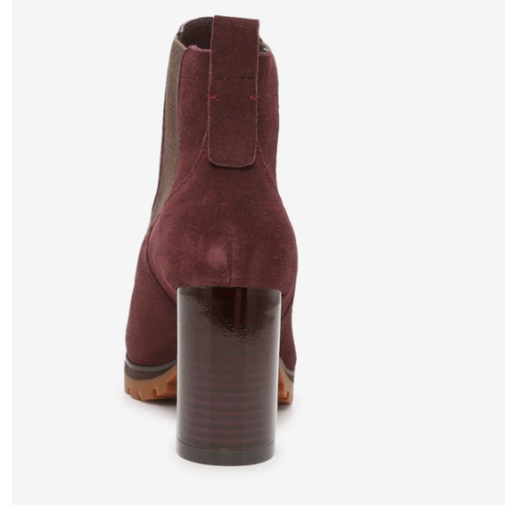 NWT Sanctuary Ravish Suede Chelsea Heel Boot 8 Burgundy Red Bootie Ankle Lug 90s - Picture 5 of 10
